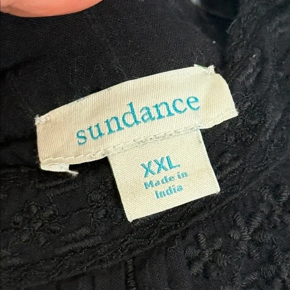 Sundance Greer Black Embroidered Swiss Dot Maxi Dress Size XXL - Picture 2 of 6